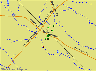 Yoakum, Texas environmental map by EPA
