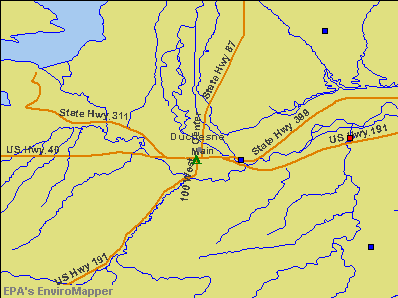 Duchesne, Utah environmental map by EPA