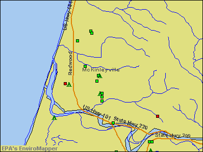 McKinleyville, California environmental map by EPA