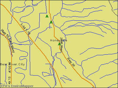 Honeyville, Utah environmental map by EPA
