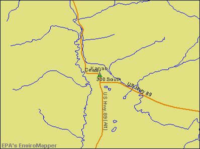 Kanab, Utah environmental map by EPA