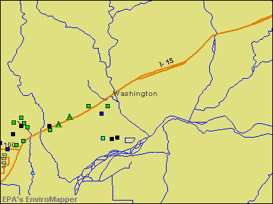 Washington, Utah environmental map by EPA