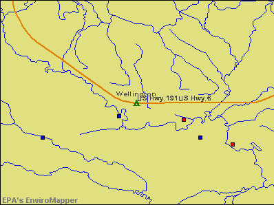 Wellington, Utah environmental map by EPA