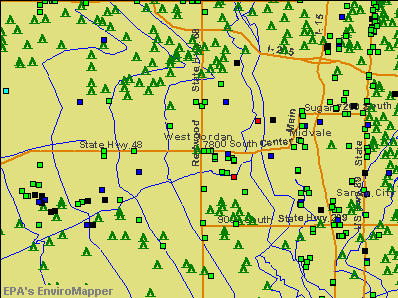 West Jordan, Utah environmental map by EPA