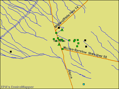 Mojave, California environmental map by EPA