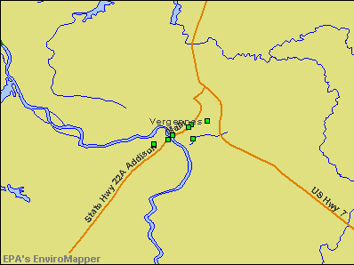 Vergennes, Vermont environmental map by EPA