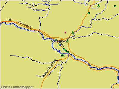 Waterbury, Vermont environmental map by EPA
