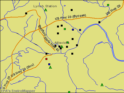 Altavista, Virginia environmental map by EPA