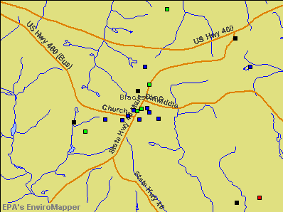 Blackstone, Virginia environmental map by EPA