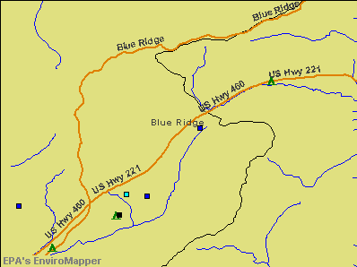 Blue Ridge, Virginia environmental map by EPA