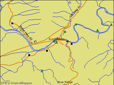 Buchanan, Virginia environmental map by EPA