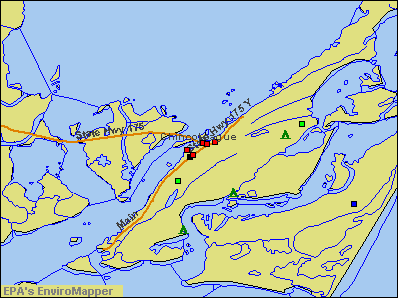 Chincoteague, Virginia environmental map by EPA