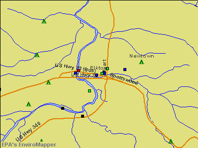 Elkton, Virginia environmental map by EPA