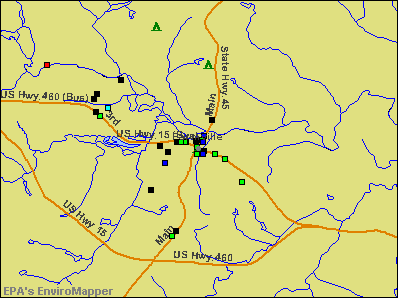 Farmville, Virginia environmental map by EPA