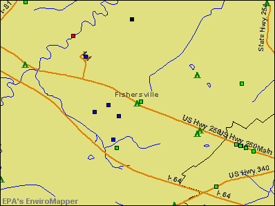 Fishersville, Virginia environmental map by EPA