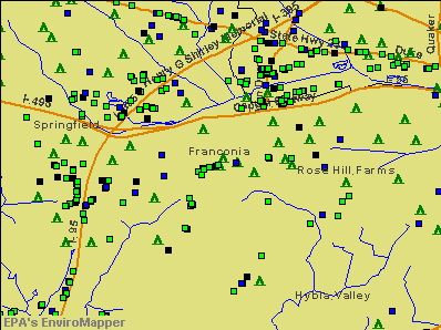 Franconia, Virginia environmental map by EPA
