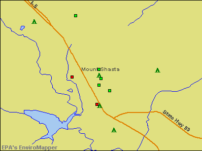Mount Shasta, California environmental map by EPA