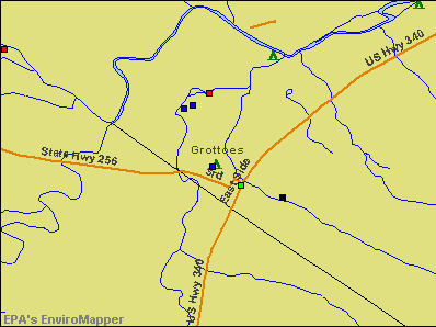 Grottoes, Virginia environmental map by EPA