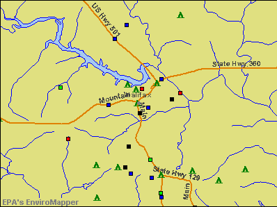 Halifax, Virginia environmental map by EPA