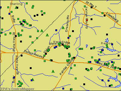 Herndon, Virginia environmental map by EPA