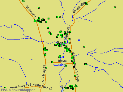 Napa, California environmental map by EPA