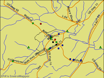 Lexington, Virginia environmental map by EPA