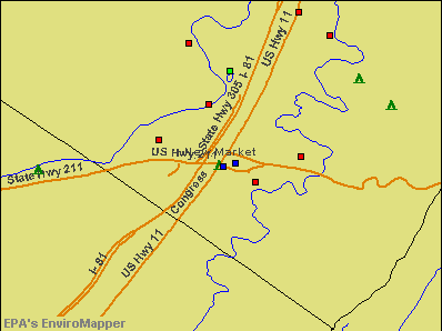 New Market, Virginia environmental map by EPA
