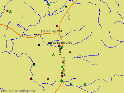 Jacksonville, Alabama environmental map by EPA