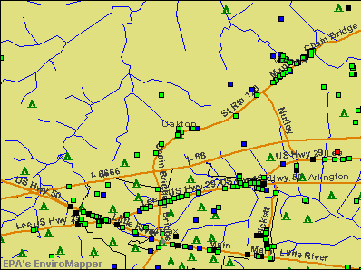 Oakton, Virginia environmental map by EPA