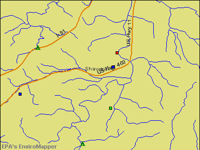 Shawsville, Virginia environmental map by EPA