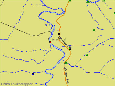 Shenandoah, Virginia environmental map by EPA