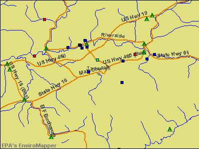 Tazewell, Virginia environmental map by EPA