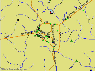 Warrenton, Virginia environmental map by EPA