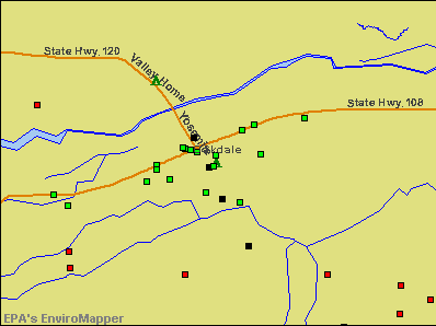 Oakdale, California environmental map by EPA