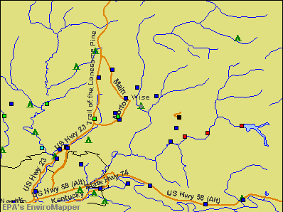 Wise, Virginia environmental map by EPA