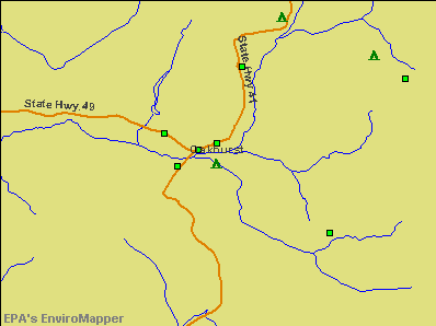 Oakhurst, California environmental map by EPA