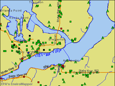 Bremerton, Washington environmental map by EPA