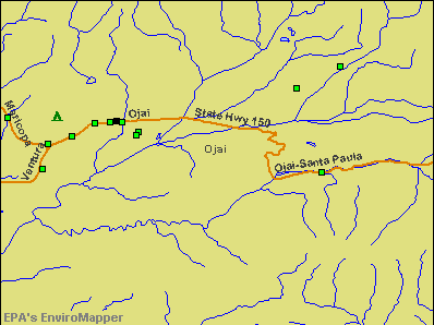Ojai, California environmental map by EPA