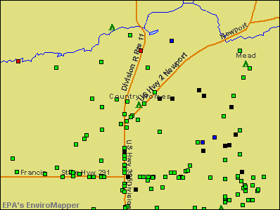 Country Homes, Washington environmental map by EPA