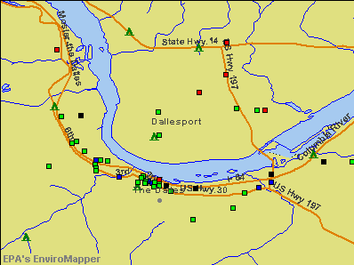 Dallesport, Washington environmental map by EPA