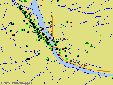 East Wenatchee, Washington environmental map by EPA