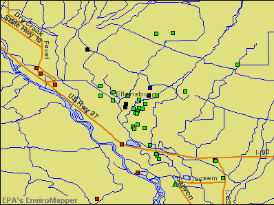 Ellensburg, Washington environmental map by EPA