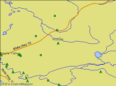 Hobart, Washington environmental map by EPA