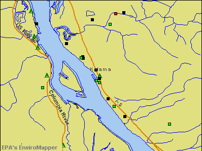 Kalama, Washington environmental map by EPA
