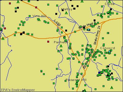 Pacheco, California environmental map by EPA