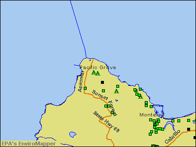 Pacific Grove, California environmental map by EPA