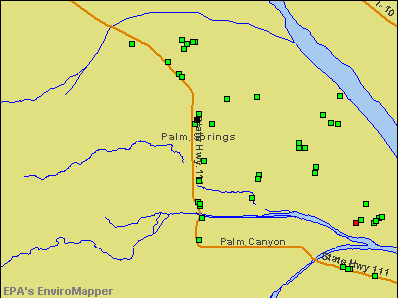 Palm Springs, California environmental map by EPA