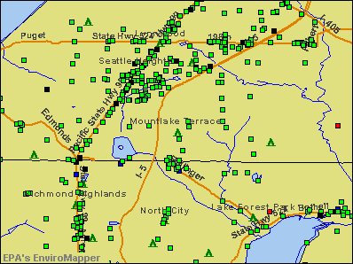 Mountlake Terrace, Washington environmental map by EPA
