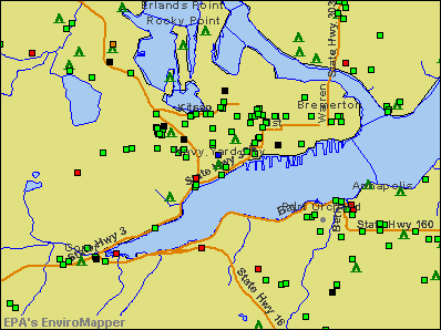 Navy Yard City, Washington environmental map by EPA