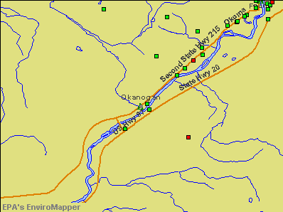 Okanogan, Washington environmental map by EPA